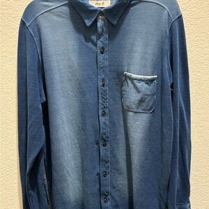 BONGO 28 Casual Blue Button Down Shirt